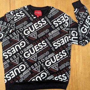 Men's Statement Guess Medium Black w/ GUESS Bold Decorations Sweatshirt